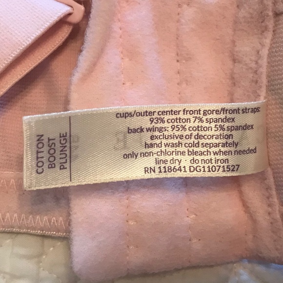 Cacique cotton boost plunge pale pink bra with black floral pattern (44B) - Picture 9 of 10